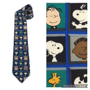 Vintage Peanuts Collectible Snoopy & Gang Necktie Tie